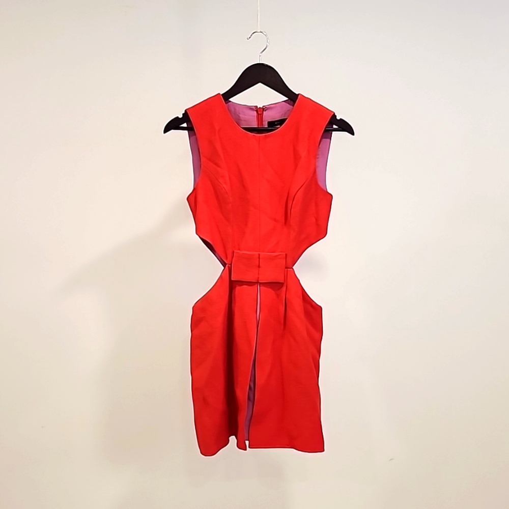 BCBG Peach Mini Dress with Cutouts, Size 6
